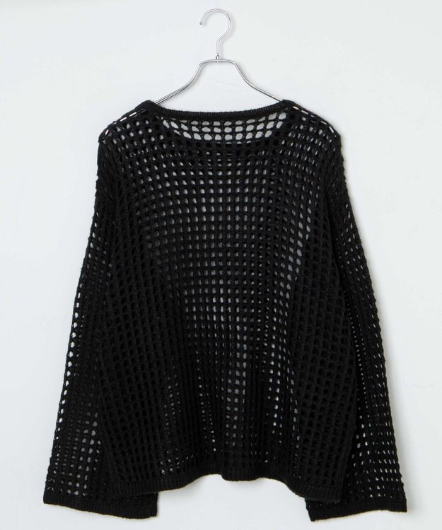 WEGO ビッグメッシュニットプルオーバー ブラック