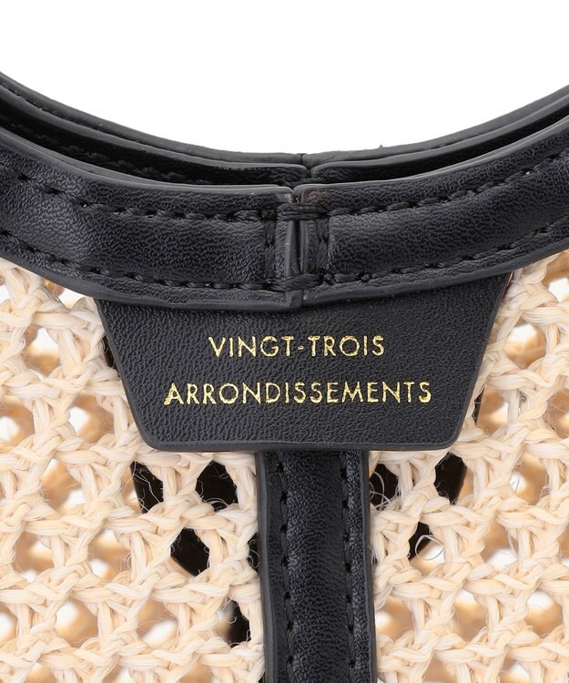 23区 【先行予約】メッシュコンビ ポーチ付き トートバッグ ベージュ×ブラック