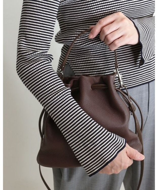 MORROW by thank JABA W COW LEATHER ハンドバッグ ダークブラウン