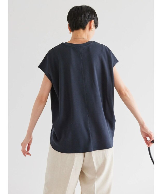 AMERICAN HOLIC キレイＣｏｔｔｏｎフレンチスリーブカットプルオーバー Navy