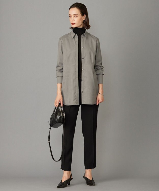 ICB 【洗える】 ライトダブルクロス ドロストパンツ ブラック系