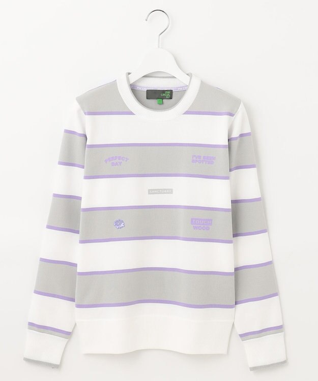 PW CIRCULUS 【WOMEN】【洗える/イージーケア】ロゴ ボーダー ニット ゴルフウェア レディース