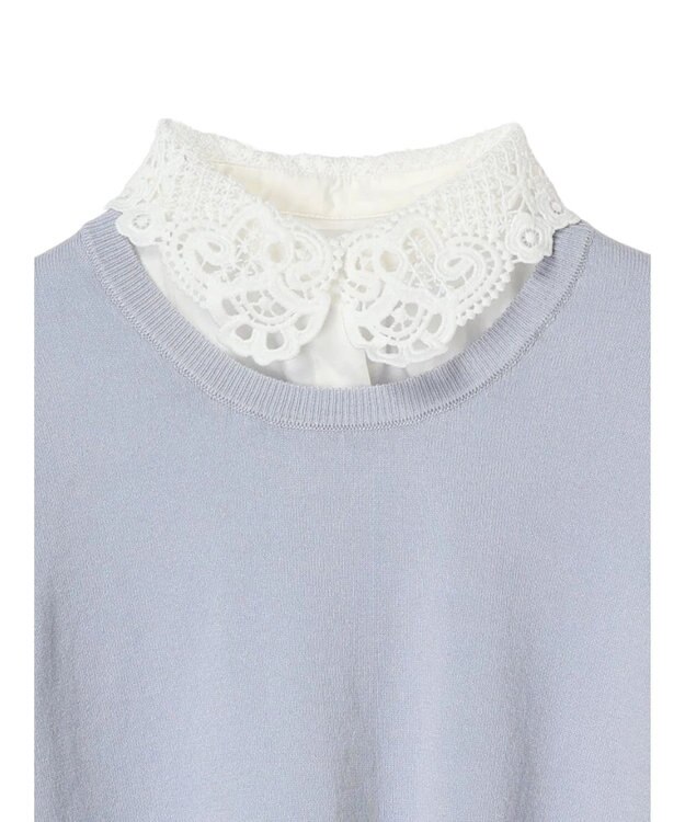 earth music&ecology 襟付きニットプルオーバー Sax