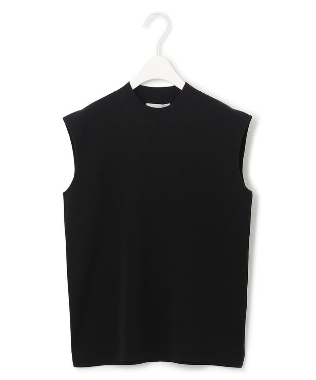 ICB 【洗える】 ドライコットンアセテート ノースリーブプルオーバー ブラック系