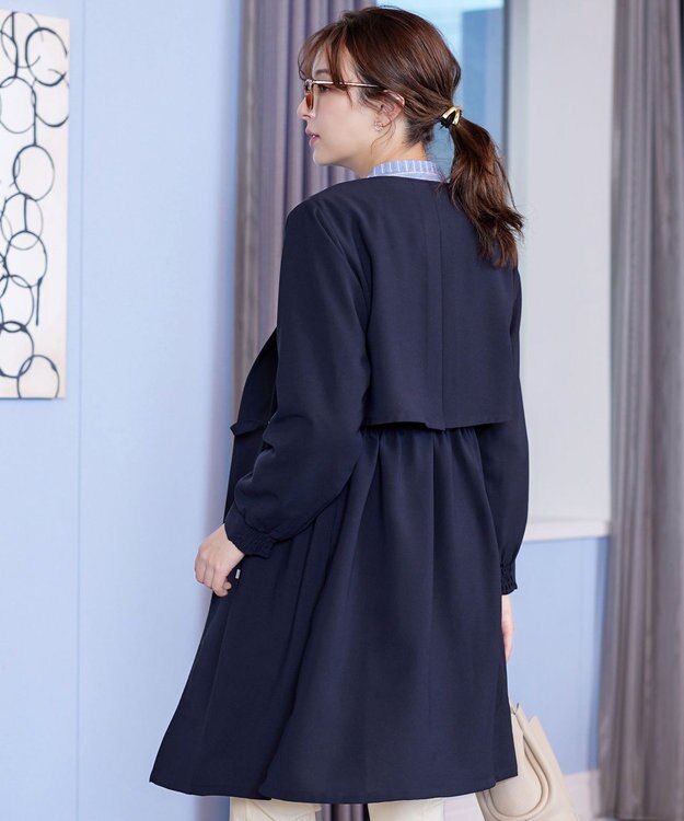Tiaclasse タックヨーク着流しパフスリ－ブコート ネイビー