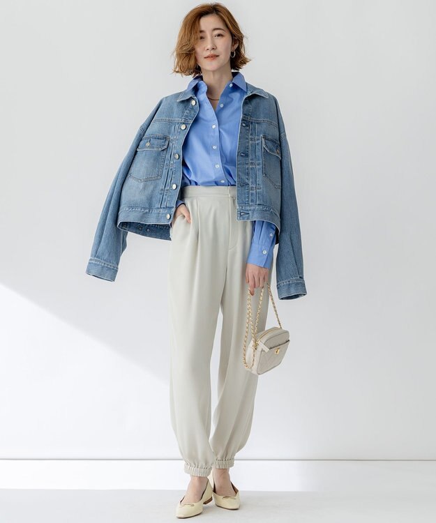 23区 【CLASSY.5月号掲載/洗える】CANCLINI ベーシック シャツ サックス系