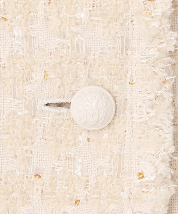 BEIGE， 【S-size】MONGE / ノーカラージャケット Ecru