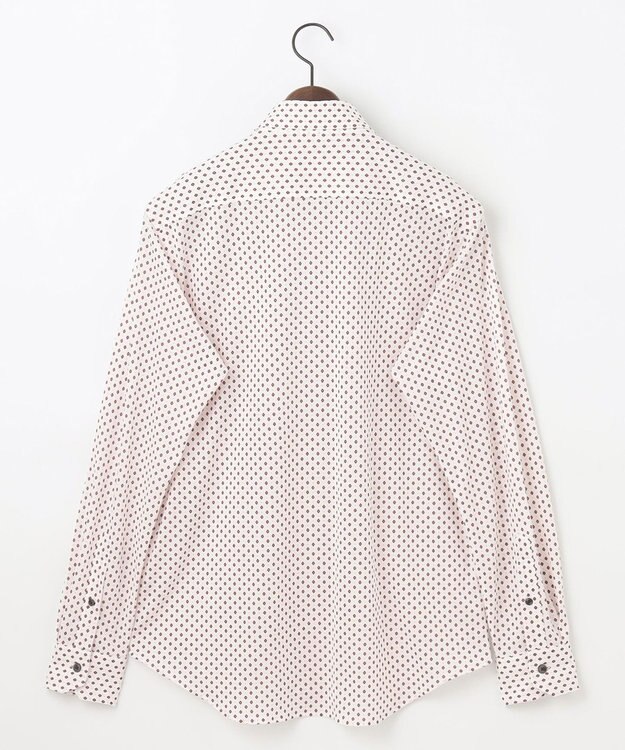 JOSEPH ABBOUD 【綿100％・ストレッチ・イージーケア】コンフォートジャージー プリント シャツ ワイン系5