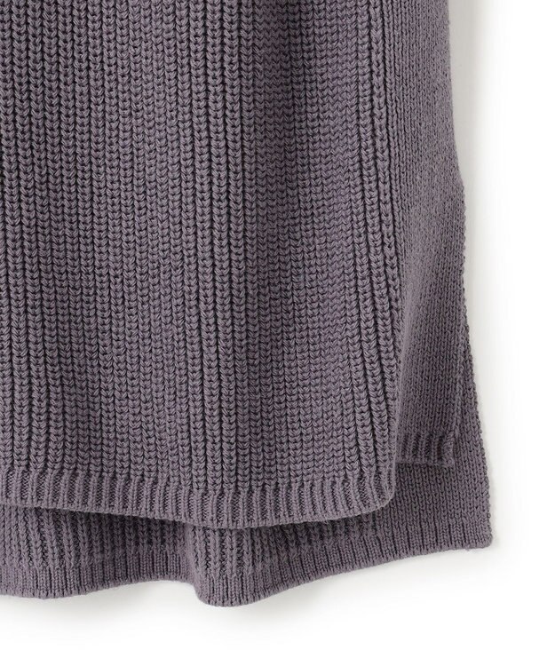 J.PRESS YORK STREET 【WOMEN】コットンニット ハーフジップポンチョ ダルブルー系