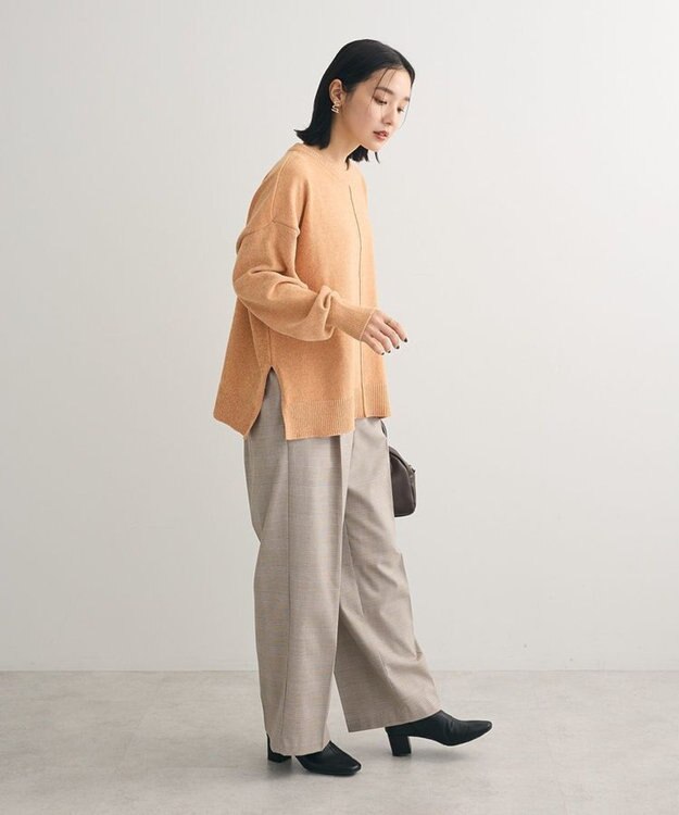 Green Parks ベロアモールリラックスサイズニットプルオーバー Orange