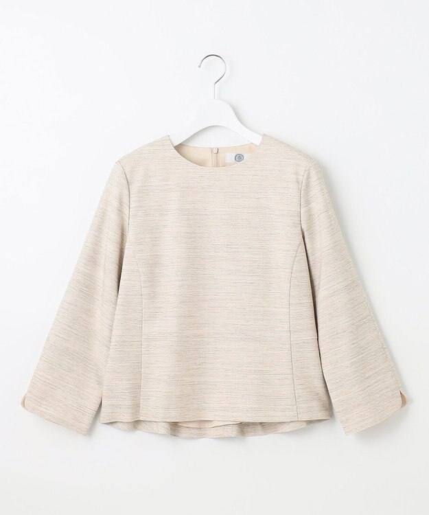 J.PRESS LADIES L ライトツイードストレッチ ブラウス ベージュ系1