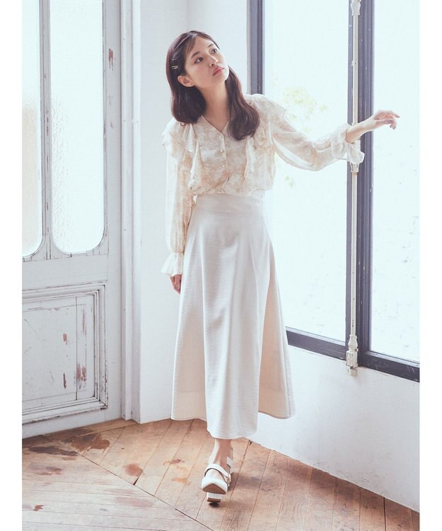 earth music&ecology バックレースアップスカート Ivory