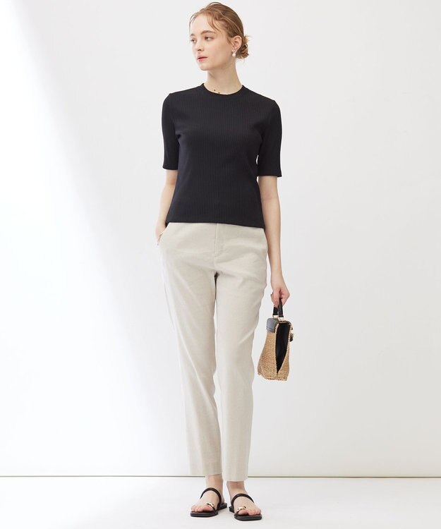 23区 【Indian Factory】シャイニーワイドリブ カットソー ブラック系