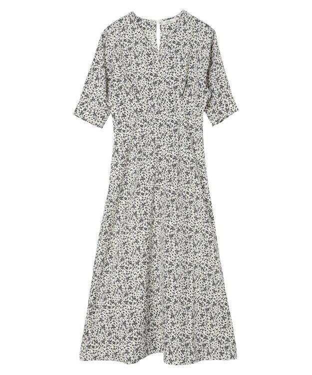 earth music&ecology 小花柄Ｖネックワンピース Ivory