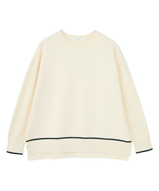 AMERICAN HOLIC バイカラークルーネックニットプルオーバー Ivory