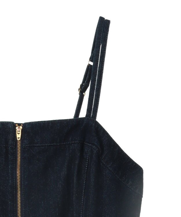 earth music&ecology バックレースアップデニムキャミワンピース Indigo