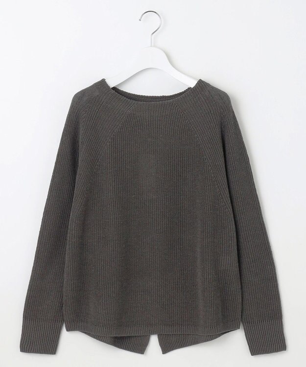 自由区 L 【カタログ掲載・WEB限定カラーあり・洗える】リネンミドルゲージボートネック ニット [新色]スレート