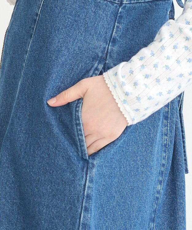 earth music&ecology バックレースアップデニムキャミワンピース Medium Indigo