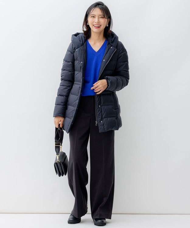 23区 【洗える】ピュアカシミヤ Vネック ニット ブルー系