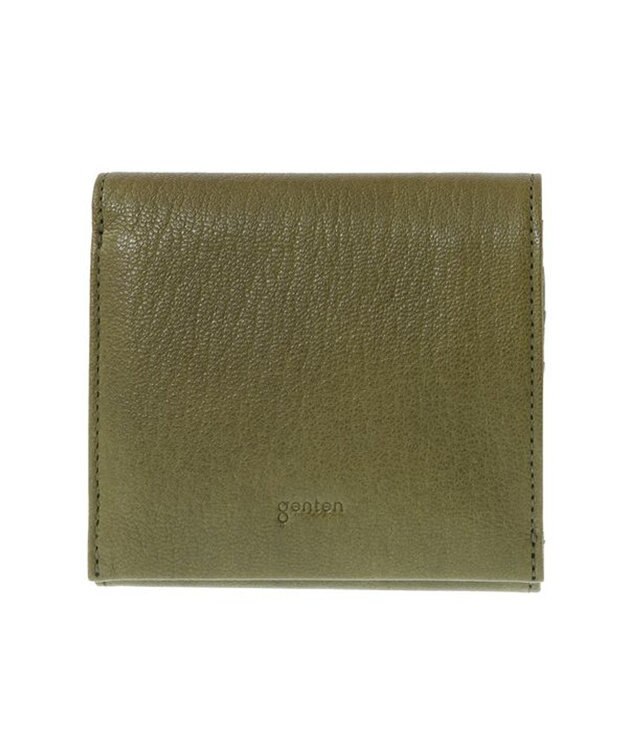 genten ゴートベーシック 二つ折りBOX財布 カーキ