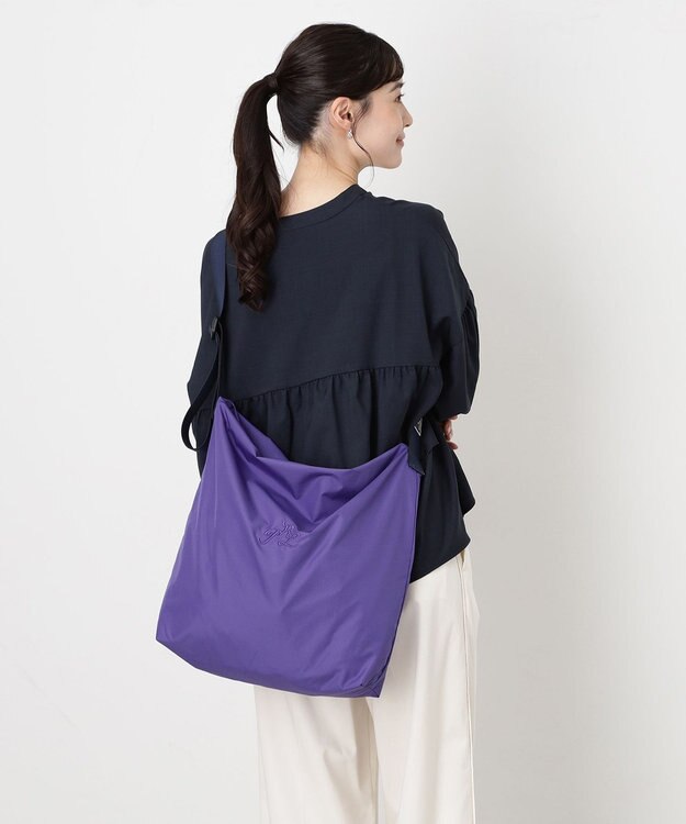 MOONBAT POLO RALPH LAUREN(ポロ ラルフローレン) PRL刺繍 ショルダー レインバッグ  無地 パープル