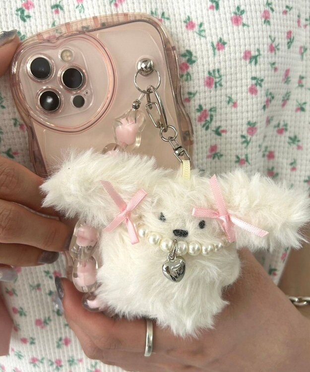 WEGO ぷりりんわんこぬいぐるみキーホルダー ピンク