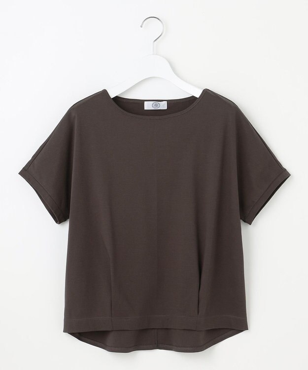 J.PRESS LADIES L 【WEB限定カラーあり・洗える】コットンスムース フレンチスリーブ カットソー 【WEB限定カラー】ダークブラウン系
