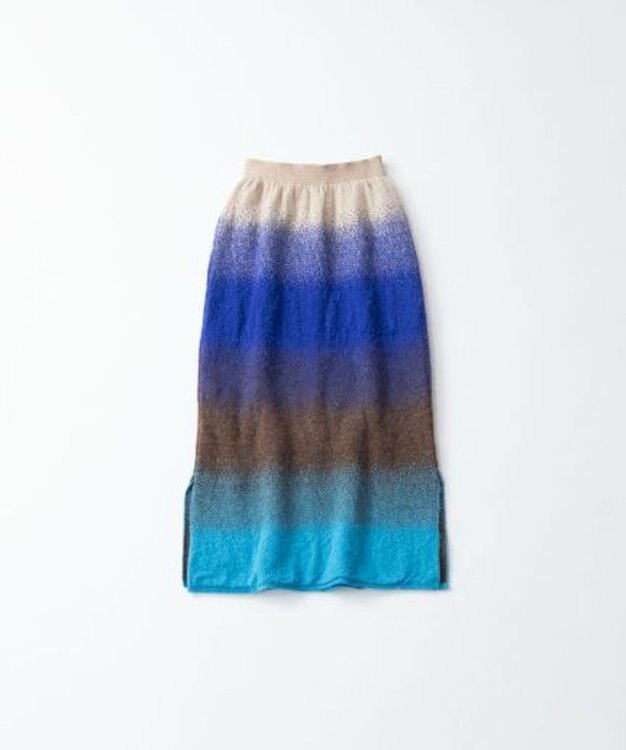 TRICOTE GRADATION SHAGGY SKIRT／グラデーションシャギースカート 31L.BLUE