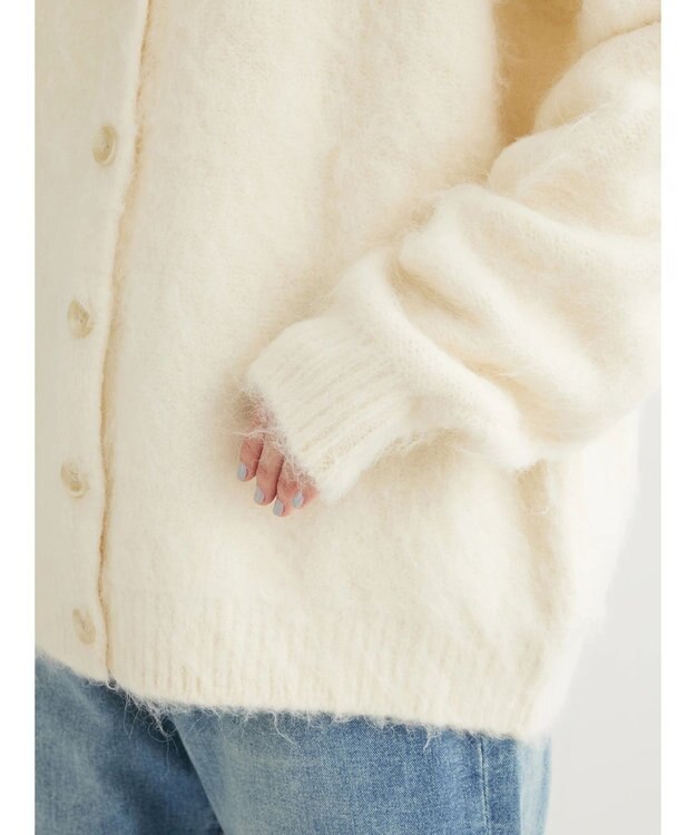 Green Parks ■ＡＪＵＧＡ．×ＧＰ　シャギーニットカーディガン Off White