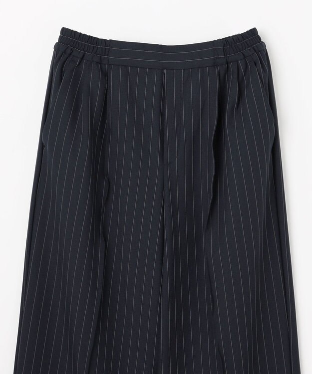 ANY 【6サイズ展開/ウエストゴム】イージーワイドパンツ ネイビーストライプ