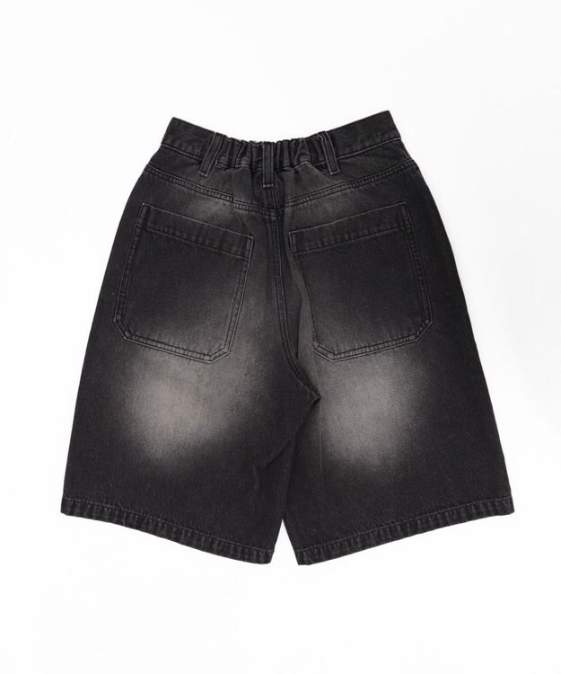 WEGO 【SMサイズ展開】ヴィンテージウォッシュデニムハーフパンツ ブラック