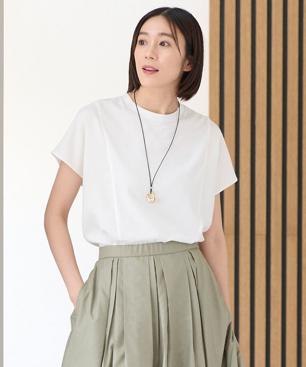 自由区 【洗える・XSサイズあり】ハイブリットレーヨンアムンゼン ブラウス アイボリー系