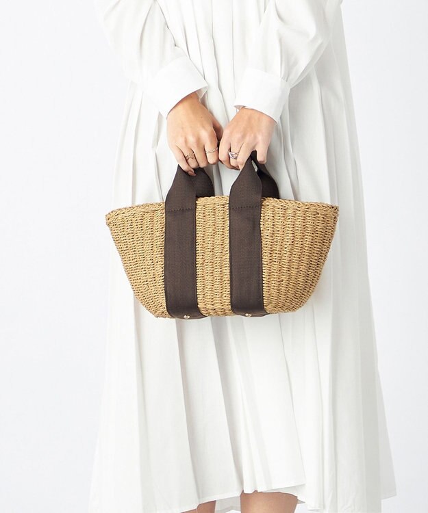 LA BAGAGERIE 【MONICA】ダブルハンドルかごバッグ ダークチョコ