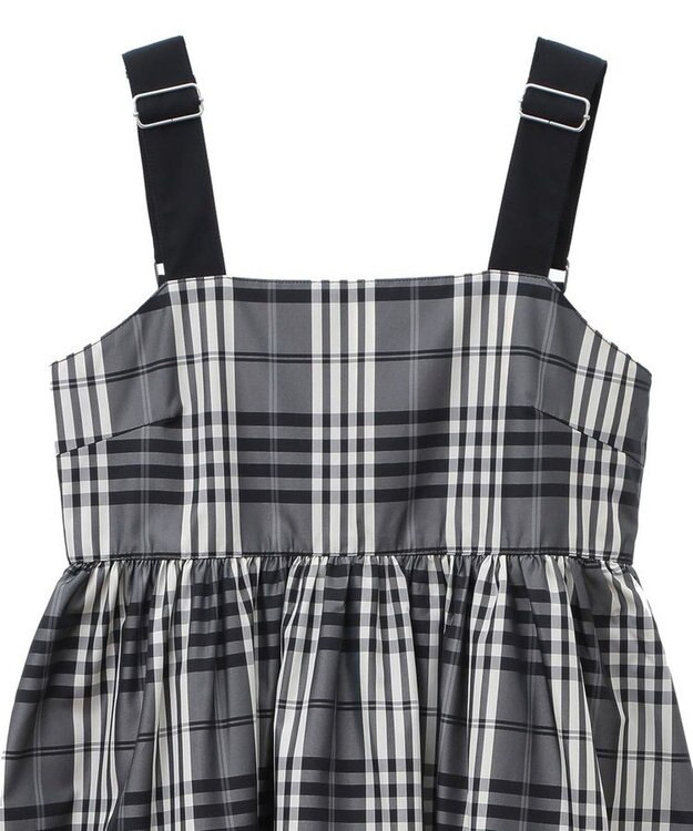 Green Parks ・ＳＵＧＡＲ　ＳＰＯＯＮ　チェックギャザーワンピース Black