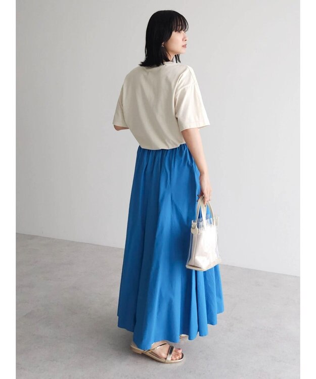 Green Parks Ｉ　切替ギャザーロングスカート Blue