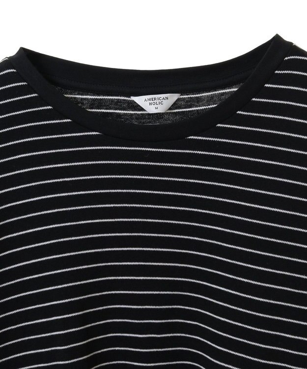 AMERICAN HOLIC 接触冷感7分袖タックスリーブカットプルオーバー Border