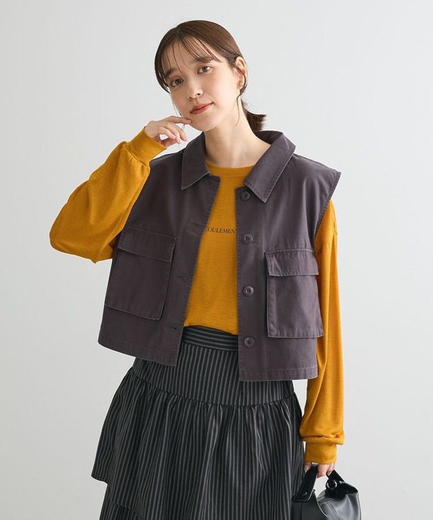 Green Parks シアーロゴ長袖プルオーバー Orange