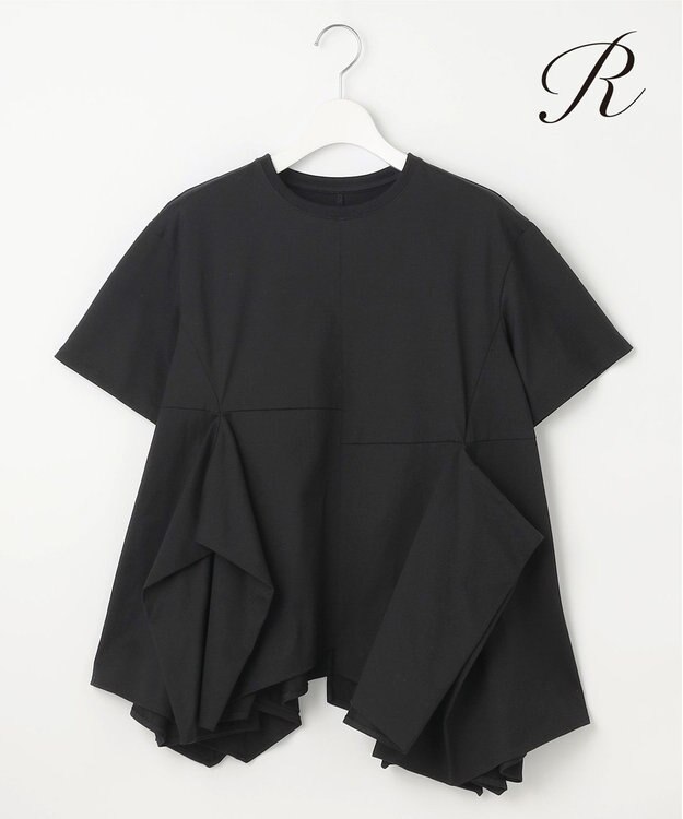 23区 L 【R(アール)】プレミアムコットンジャージー フォルムデザイン カットソー ブラック系