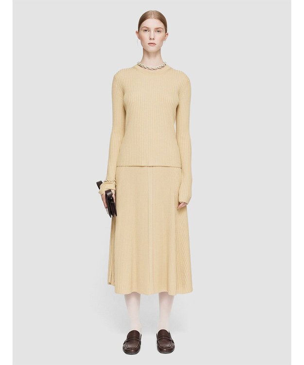 JOSEPH 【洗える】シルクブレンド　ラウンドネックニット Champagne