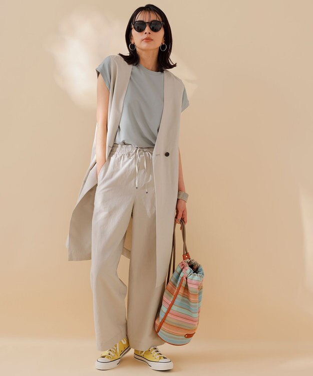 UNFILO 【Oggi 6月号掲載】BEAUTY FORM フレンチスリーブTシャツ グリーン