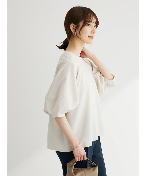 Green Parks 接触冷感　ラグランブラウス Off White