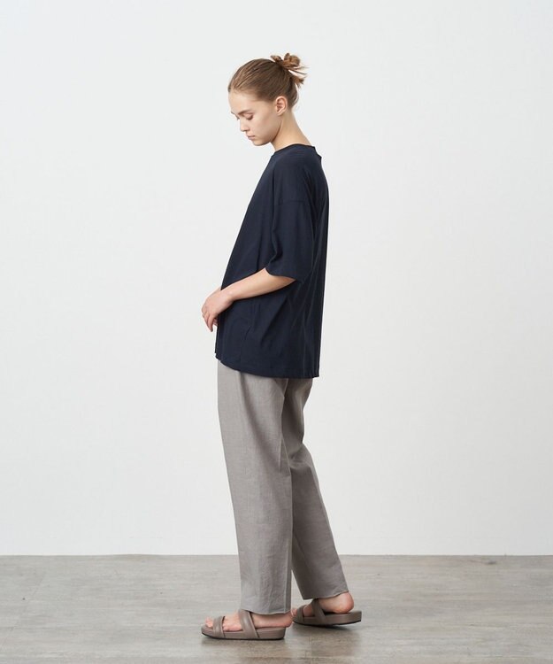 ATON KYOTO TSURIZOME LINEN | タックテーパードパンツ BLACK