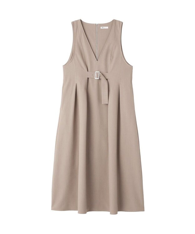 CRAFT STANDARD BOUTIQUE Vネックウェストタックジャンパースカート Light Beige