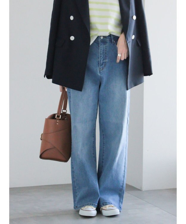 Te chichi ストレートデニムパンツ サックスブルー