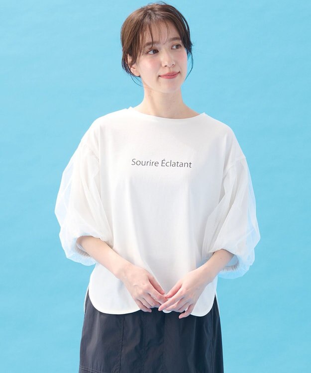 ANY 【洗濯機可/接触冷感/UVケア】エニィファンクションバルーンスリーブTシャツ オフ