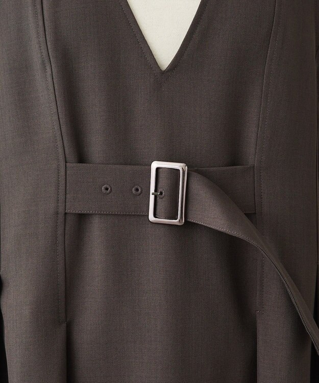 CRAFT STANDARD BOUTIQUE Vネックウェストタックジャンパースカート Dark Gray