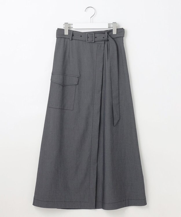 自由区 L 【カタログ掲載・接触冷感・UVカット・洗える】デニムライクボトムフレア スカート インディゴ