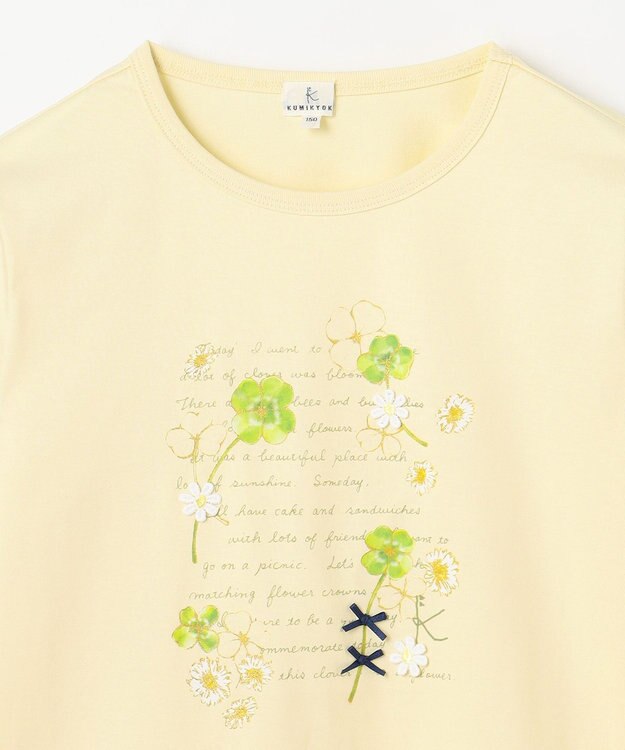 組曲 KIDS 【150-160㎝】オシバナクローバー Tシャツ イエロー系