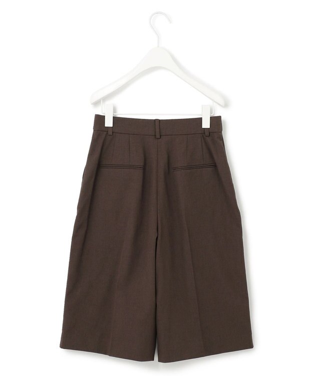 ICB 【洗える】 LooseWeave タックショートパンツ ダークブラウン系