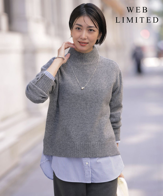 J.PRESS LADIES L 【WEB限定】YAK BLEND ハイネック ニット 【WEB限定】グレー系